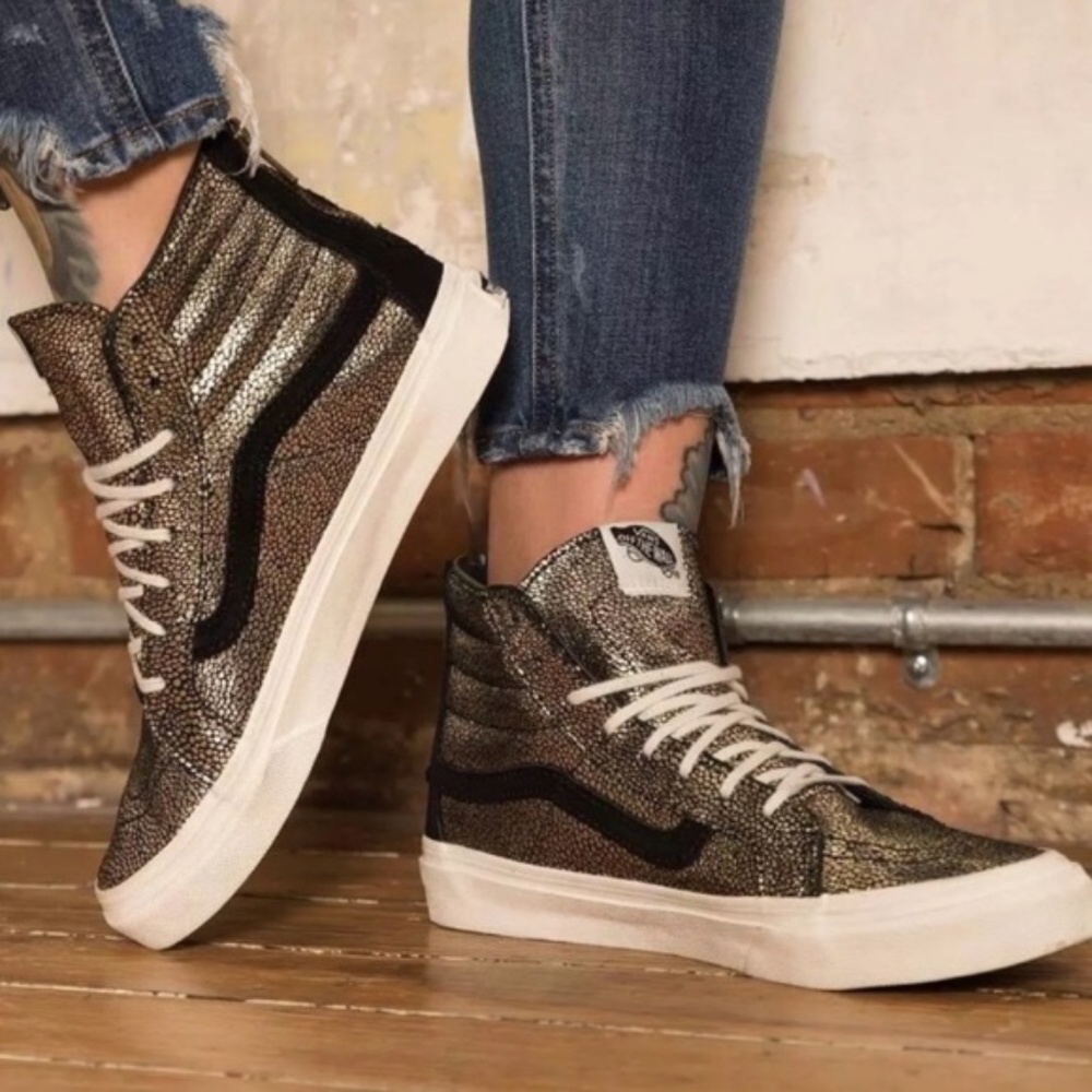 VANs SK8-Hi Slim Metallic Zip Hi-Tops